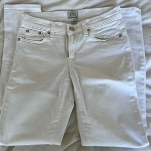 J Crew white denim straight leg skinny jeans size 25